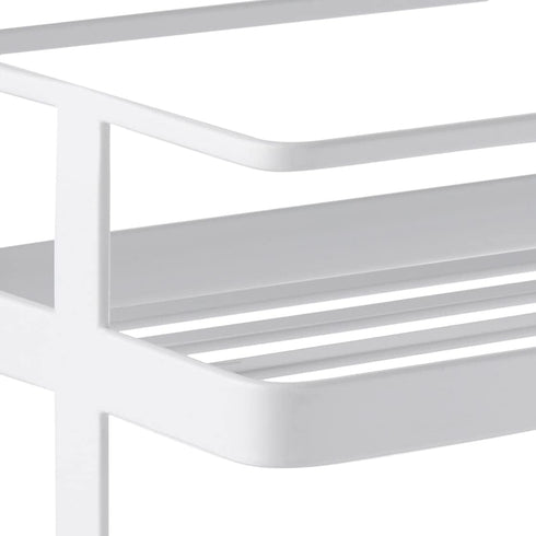 YAMAZAKI Home Countertop Spice Caddy-Storage and Organizer Rack, Steel, White