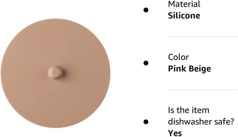 Carrotez 2 Pack Silicone Cup Cover Lids, 4.3 Inch Reusable Mug Covers for Coffee and Tea, Pink Beige