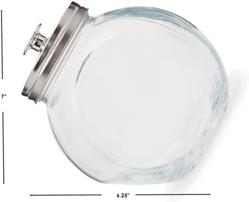 Home Basics Glass Cookie Candy Jar Container, Medium, Fresh Sealed Lid, Kitchen Home Décor Storage