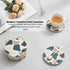 Set 6, Terrazzo Coasters of Ceramic Absorbent Drink Coasters, Cute Moisture Absorbing Coaster, Coffee Table Desk Decor