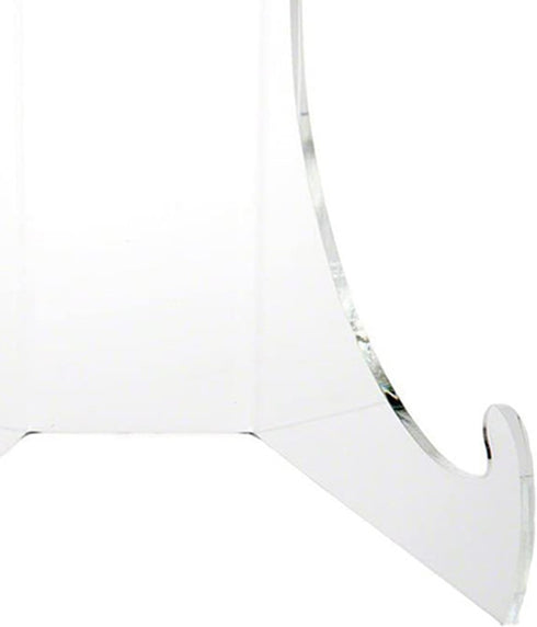 White Small Artwork Display Stand, Clear Acrylic Plate Stable Countertop Holder for Tea, Bricks, Books, Magazines