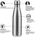 18/8 350ml 500ml 750ml 1000ml (500ml) Double Wall Stainless Steel Vacuum Cola Shape Bottle, Narrow Mouth Thermo Flask