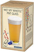 Barbuzzo Wet My Whistle Pint Glass, 16 Ounce Reusable Glass with Whistle, Fun Drinking Game