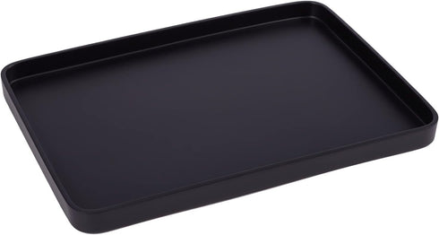 Large Resin Bathroom Sink Vanity Tray, Decorative Rectangle Organizer for Countertop, Perfume Tray (Black)