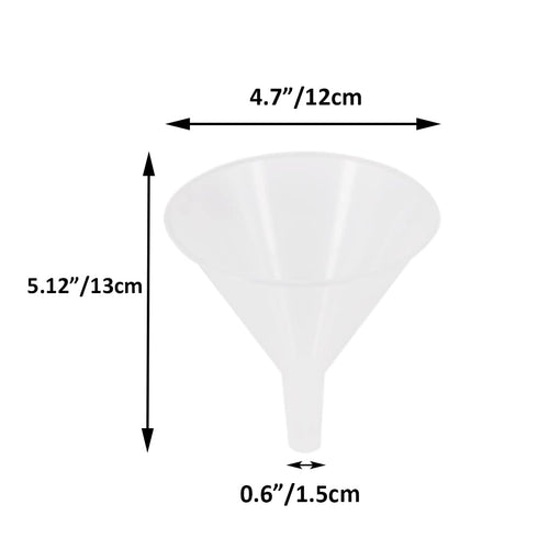 8 Pack Multi-Purpose Plastic Funnels, Long Reaching Spout (4.7 ), Easy Content Transfer by ZMYBCPACK