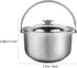 Zerodeko 18cm Stainless Steel Stock Pot with Lid, Stew Cooking Pot for Home Kitchen Restaurant