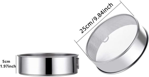 40 9.84 inch 1.97 inch Falytemow Flour Sifter Round Flour Sieve Strainer with Mesh Premium Rustproof Stainless Steel