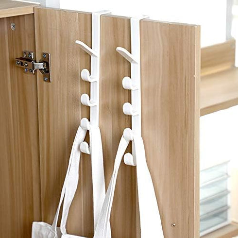 Sadiyamo 5 Layers Over The Door Hook Organizer Rack - Hanger Backpack Handbag Door Hook, Pack of 2 (Brown)