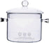 YARDWE Clear Glass Cooking Pot, Glass Saucepan for Noodles, Soup, Salad