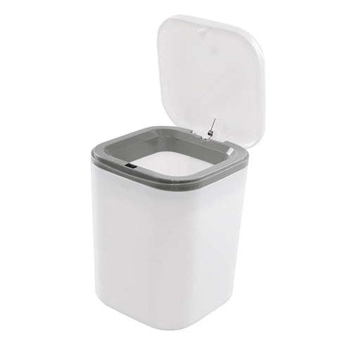 0.5 Gallon Tiny Countertop Trash Can, Mini Desktop Garbage Can with Push-Button, White