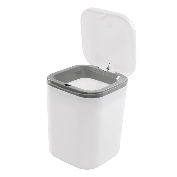 0.5 Gallon Tiny Countertop Trash Can, Mini Desktop Garbage Can with Push-Button, White