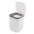 0.5 Gallon Tiny Countertop Trash Can, Mini Desktop Garbage Can with Push-Button, White