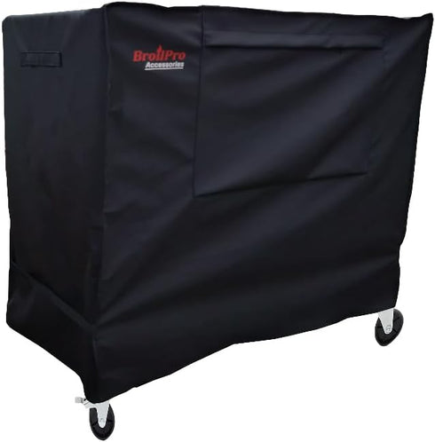 BroilPro Accessories 80-100 43L 22W 32H inch-Black Waterproof Qt Rolling Cooler Cart Cover Fits Most Patio Ice Chest