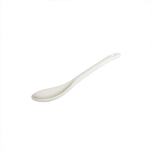 4 pcs Porcelain Egg Spoons Ceramic Spoons White 5 inch Coffee Dessert Yogurt Tea milky tea
