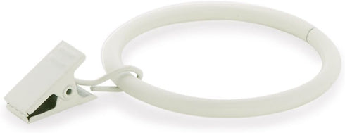 Ivilon Drapery Curtain Clip Rings, Set of 14 Decorative Rings with Strong Clips, 2" Diameter, Ivory