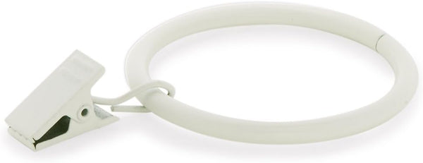 Ivilon Drapery Curtain Clip Rings, Set of 14 Decorative Rings with Strong Clips, 2" Diameter, Ivory