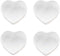 Ceramic Heart Shape Sauce Dish, Mini Seasoning Dishes, Sushi Dipping Bowl, Set of 4 (White)