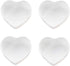 Ceramic Heart Shape Sauce Dish, Mini Seasoning Dishes, Sushi Dipping Bowl, Set of 4 (White)