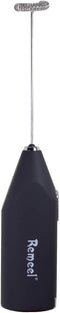 Handheld Milk Frother with Stainless Steel Whisk, Portable Foam Maker for Coffee, Latte, Hot Chocolate (Black)