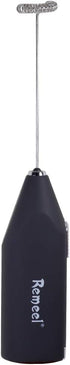 Handheld Milk Frother with Stainless Steel Whisk, Portable Foam Maker for Coffee, Latte, Hot Chocolate (Black)