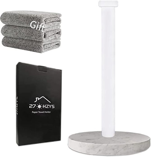 27HZYS Paper Towel Holder Countertop, Standing Paper Towel Roll Holder for Kitchen Bathroom,