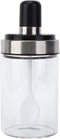 Glass Spice Jars, Transparent Seasoning Bottle Container with Visible Cover Spoon for Kitchen