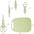 Mini Travel Cutting Board Set, 4 Pcs Portable Mini Camping Plastic Cutting Board & Knife (Green)