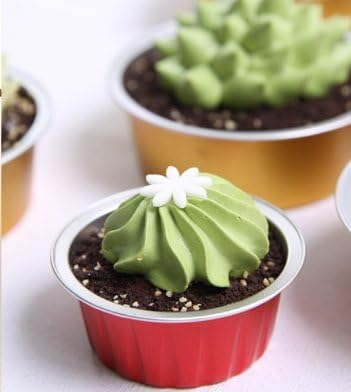 KEISEN 5oz Disposable Aluminum Foil Cups - Set of 24 for Muffin Cupcake Baking Utility Ramekin