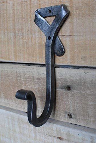 GoCraft Handmade Wrought Iron Coat Hook, Decorative Colonial Wall Decor for Coats, Towels, Scarves