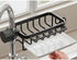 Kitchen Sink Faucet Organizer, Space Aluminum Rustproof Dish Sponge Holder with Divider and Drip Tray for Kitchen