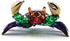Tiny 2?" Multicolor Gold Sea Crab Figurine, Miniature Hand Blown Painted Glass, Cute Colorful Collectible