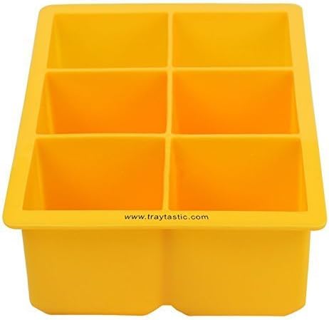 Traytastic! Silicone Large Square Ice Cube Tray Mold - Makes Large/Giant Ice Cubes approximately 2" x 2" x 2"
