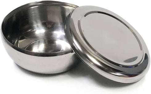 Stainless Steel Korean Kitchen Restaurant Dinner Soup Rice Bowl & Cover - 2 Sets