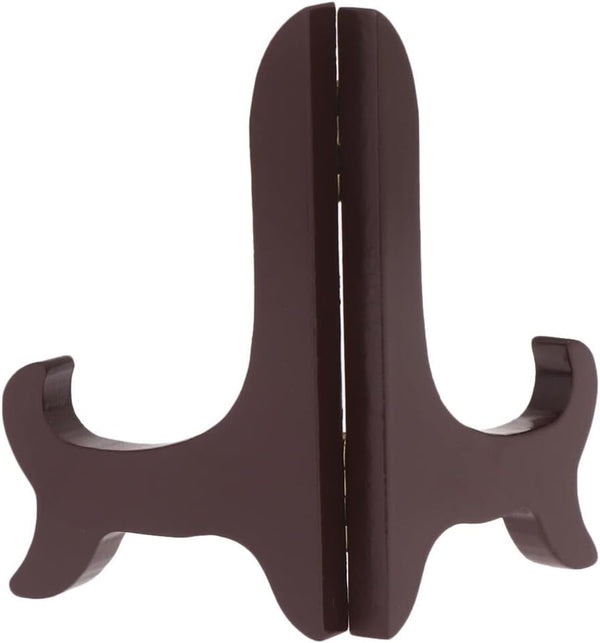 NOLITOY Vintage Wooden Plate Display Stand, 4 Inch Tabletop Holder for Pictures, Frames, and Plates