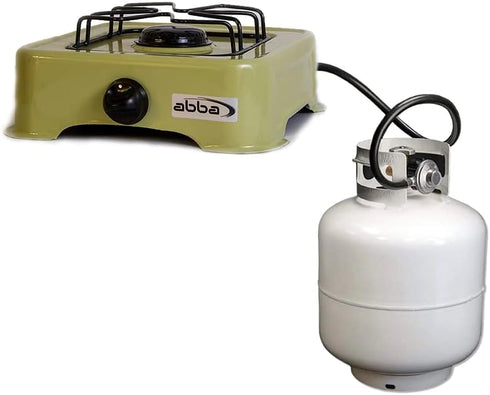 ABBA 12" Single Burner Propane Camping Stove, Portable with Enamel Burner, Easy to Clean (Green)