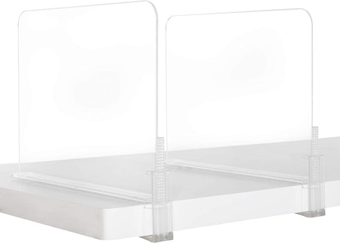 Richards Homewares Acrylic Shelf Dividers 2 Pack - Closet Organizer for Purses, Clothes, or Books - Clear Separators