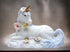 CG 737-33 White Unicorn with Flowers Sitting Figurine, 4" H