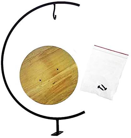 Archi G-Shaped Ornament Display Stand, Iron Pothook Stand for Hanging Glass Terrarium/Picture with Wood Base