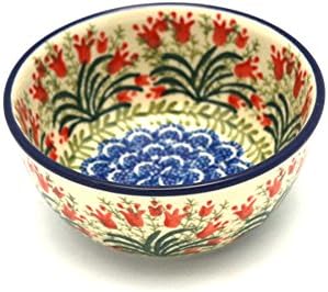 Polish Pottery Bowl, Ice Cream/Dessert - Crimson Bells