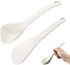 DOERDO 2pcs Rice Paddle Spoon Set, Heat Resistant Kitchen Utensil for Mixing, Serving, Cooking, White