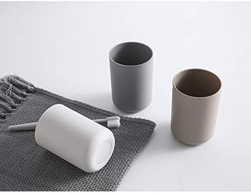 Generic countertop 2pcs Toothbrush Holder Japanese Style Bathroom Accessories Toothpaste Holder Makeup Brush Cup, Razor