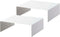 Yamazaki Home Cabinet Bottom Shelf Storage Organizer, Set of 2 Dish Riser, White, Steel, One Size