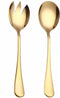 Salad Server Set, Stainless Steel Salad Servers, Salad Spoons and Fork for Tossing and Serving, Pack of 2 (Gold)