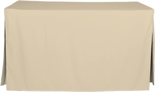 Tablevogue Premium Full Length Fitted Reusable Event Tablecloth, 5-Foot, Natural Beige