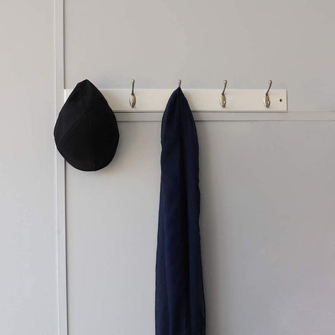 Home Basics Durable 5-Double-Hooks Wall Mounted Hanging Rack (White) for Entry Way or Garage
