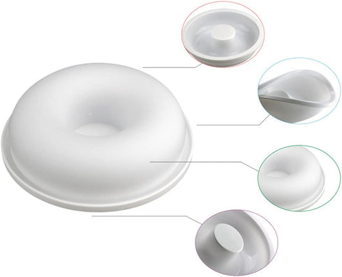 7 Inch Silicone Baking Molds, Fluted Tube Cake Pans, Non Stick Round Molds for Jello, Brownie - White