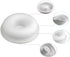 7 Inch Silicone Baking Molds, Fluted Tube Cake Pans, Non Stick Round Molds for Jello, Brownie - White