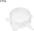 uxcell Silicone Stretch Lids, 3Pack 2.56" Round Container Lid, Reusable Silicone Covers for Cups, Bowls, Food, White