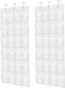 Over The Door Shoe Organizer - 2 Pack with 24 Pockets and Hooks for Space Saving, White