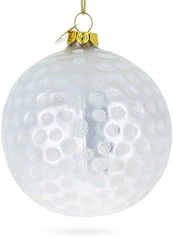 Textured Golf Ball Blown Glass Christmas Ornament